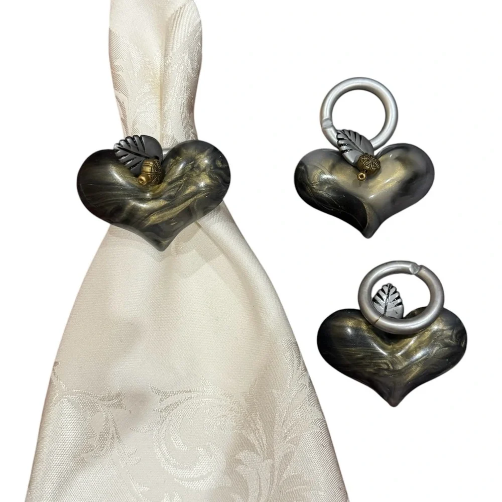 Bulk of heart beaded Napkin rings for Halloween table decor